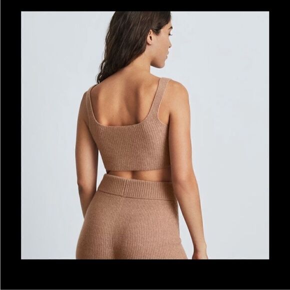 Everlane Sweater Brahmi  Crop Top•camel neutral summer bralette tank lounge bra - Picture 8 of 13